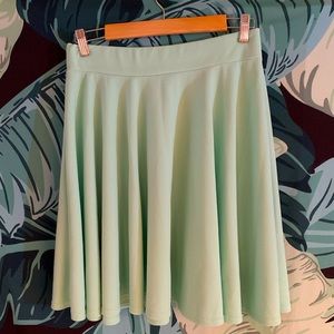 Mint green mini skater skirt